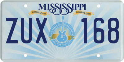 MS license plate ZUX168