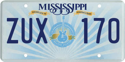 MS license plate ZUX170