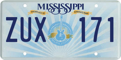 MS license plate ZUX171