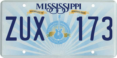 MS license plate ZUX173