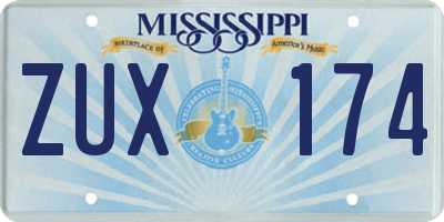 MS license plate ZUX174