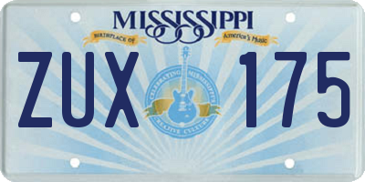 MS license plate ZUX175