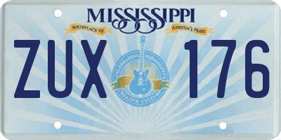 MS license plate ZUX176