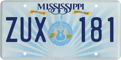 MS license plate ZUX181