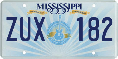 MS license plate ZUX182
