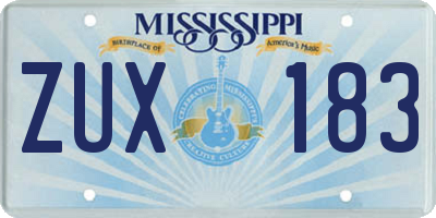 MS license plate ZUX183