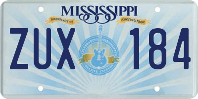 MS license plate ZUX184