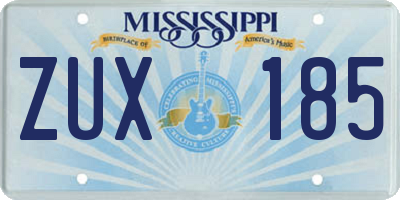 MS license plate ZUX185