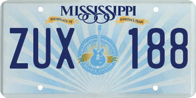 MS license plate ZUX188