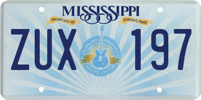 MS license plate ZUX197