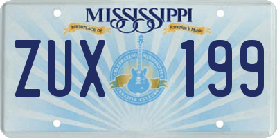 MS license plate ZUX199