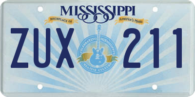 MS license plate ZUX211
