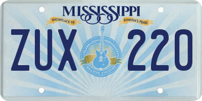 MS license plate ZUX220