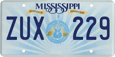 MS license plate ZUX229