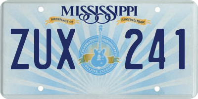 MS license plate ZUX241