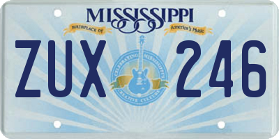 MS license plate ZUX246