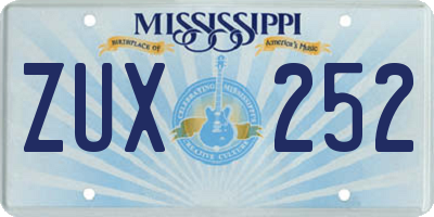 MS license plate ZUX252