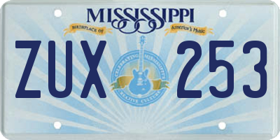 MS license plate ZUX253