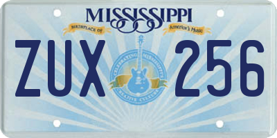 MS license plate ZUX256