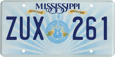 MS license plate ZUX261