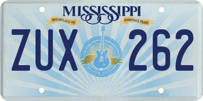 MS license plate ZUX262