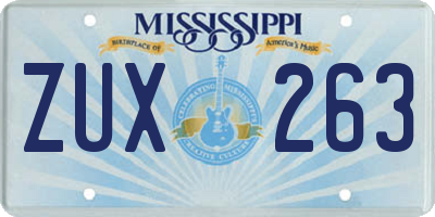 MS license plate ZUX263