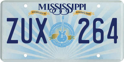MS license plate ZUX264