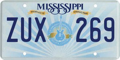 MS license plate ZUX269