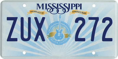 MS license plate ZUX272