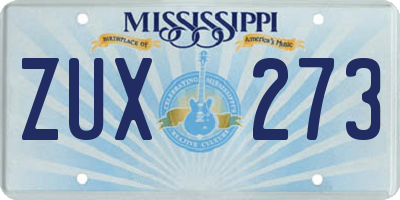 MS license plate ZUX273