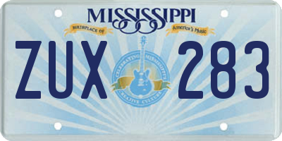 MS license plate ZUX283