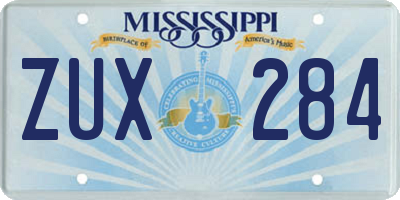 MS license plate ZUX284