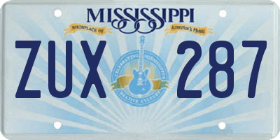 MS license plate ZUX287