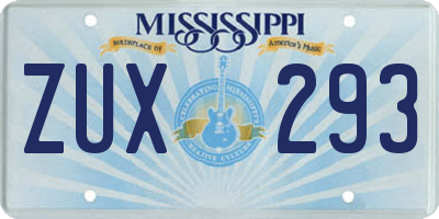 MS license plate ZUX293