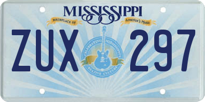 MS license plate ZUX297