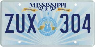 MS license plate ZUX304
