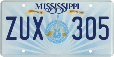 MS license plate ZUX305