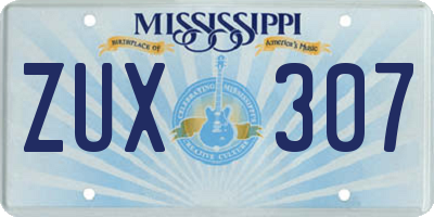 MS license plate ZUX307