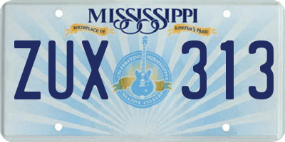MS license plate ZUX313