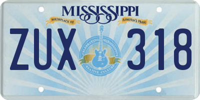 MS license plate ZUX318