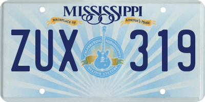 MS license plate ZUX319