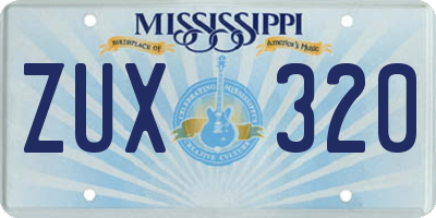 MS license plate ZUX320