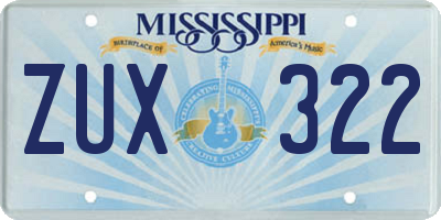 MS license plate ZUX322