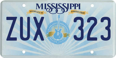 MS license plate ZUX323