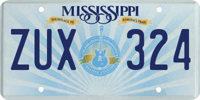 MS license plate ZUX324
