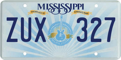 MS license plate ZUX327