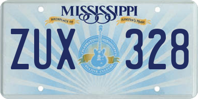 MS license plate ZUX328