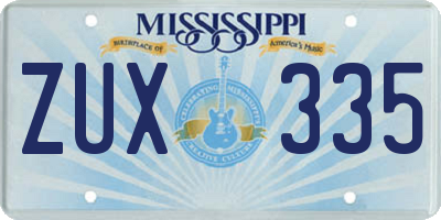 MS license plate ZUX335