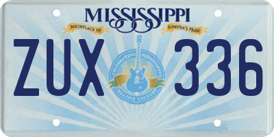 MS license plate ZUX336