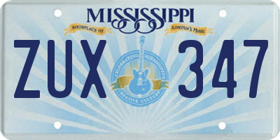 MS license plate ZUX347